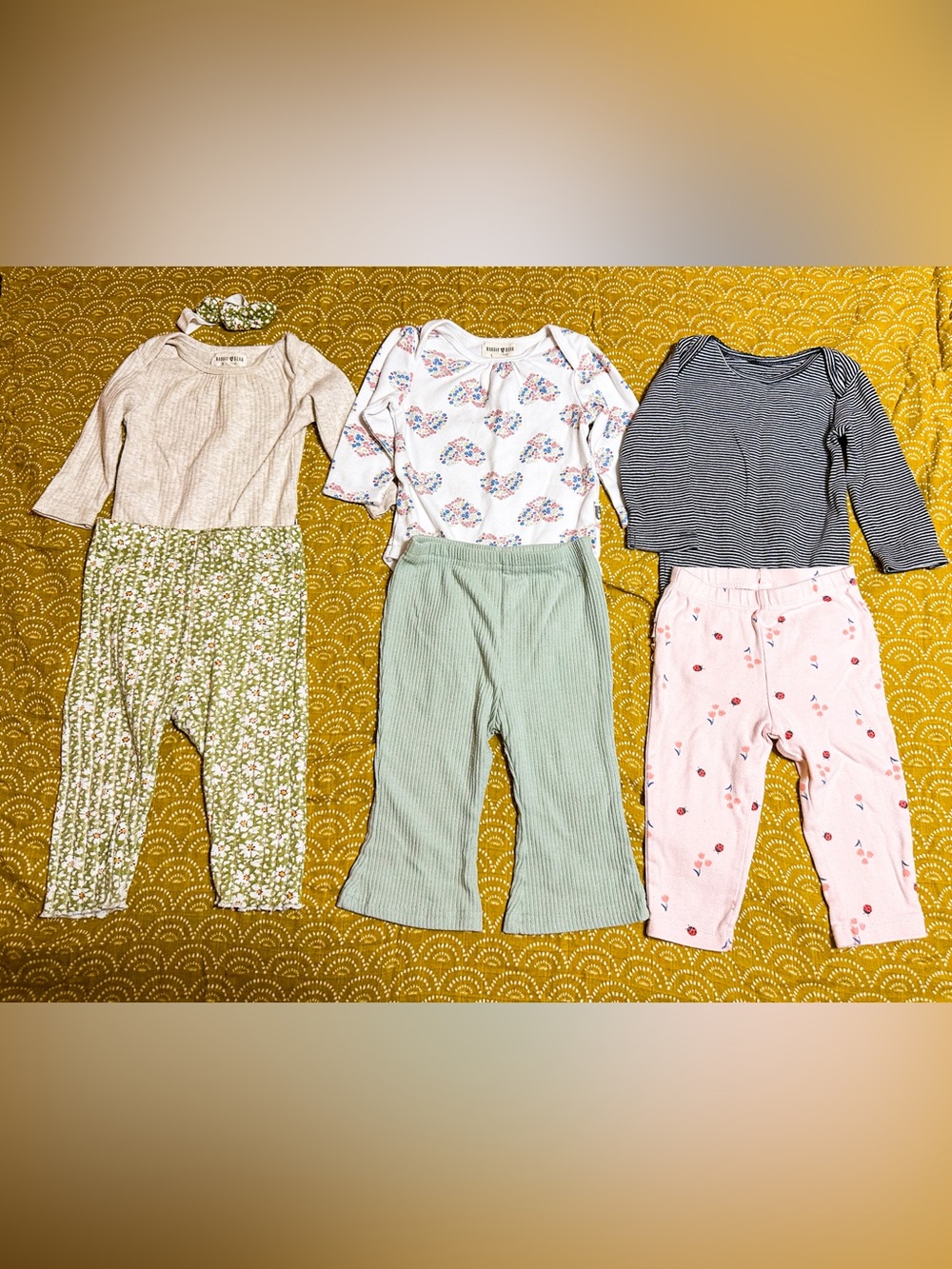Baby Girls Bundle Long Sleeve Tee and Pants Set - Mixed Colors